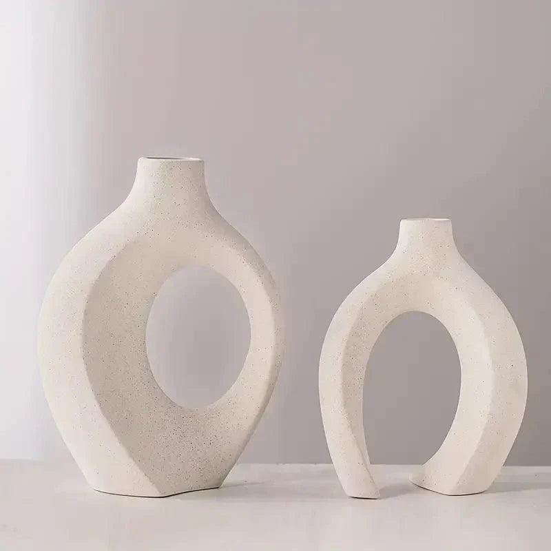 Japanische Ringvase – Japandi-Stil, 2er-Set