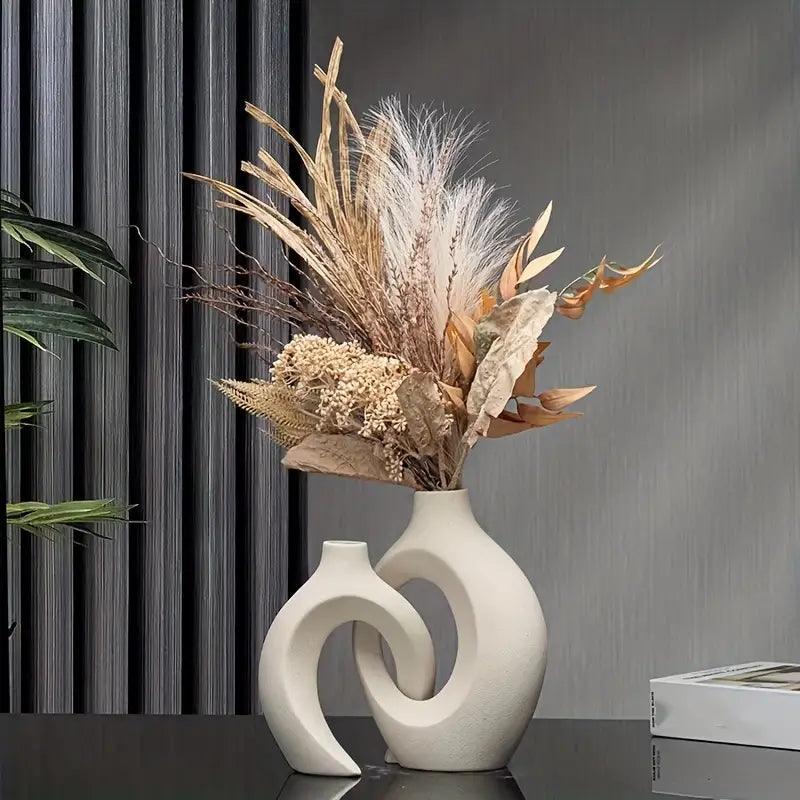 Japanische Ringvase – Japandi-Stil, 2er-Set