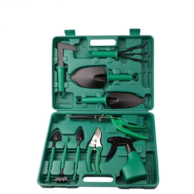 Garden Tool Set -- 10-Piece with Toolbox