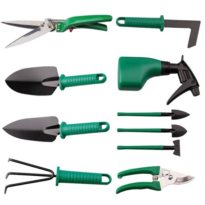 Garden Tool Set -- 10-Piece with Toolbox