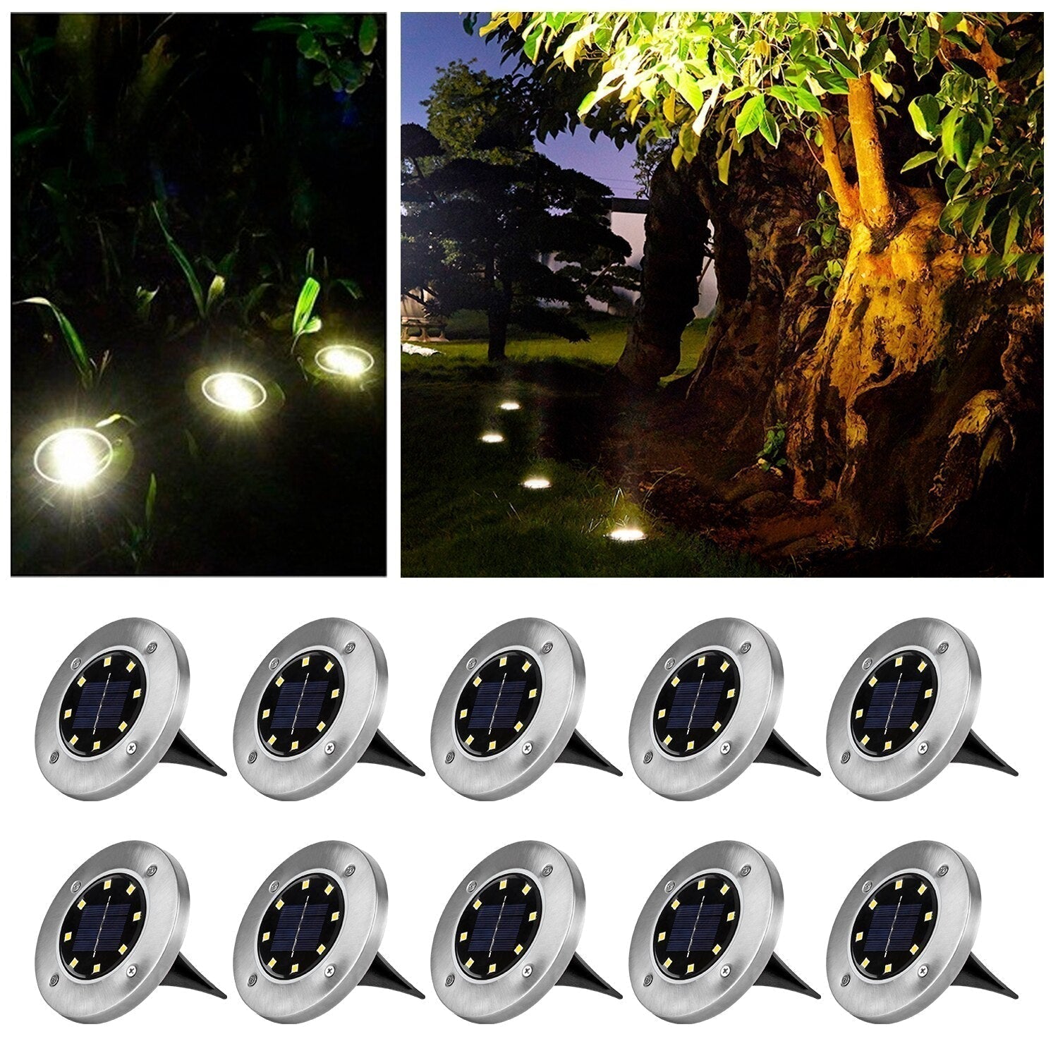 Solar Garden Light Set -- Auto On/Off