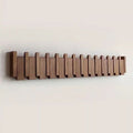 Wall Coat Rack — Folding Hooks, Walnut & Beech Wood