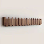 Wall Coat Rack — Folding Hooks, Walnut & Beech Wood