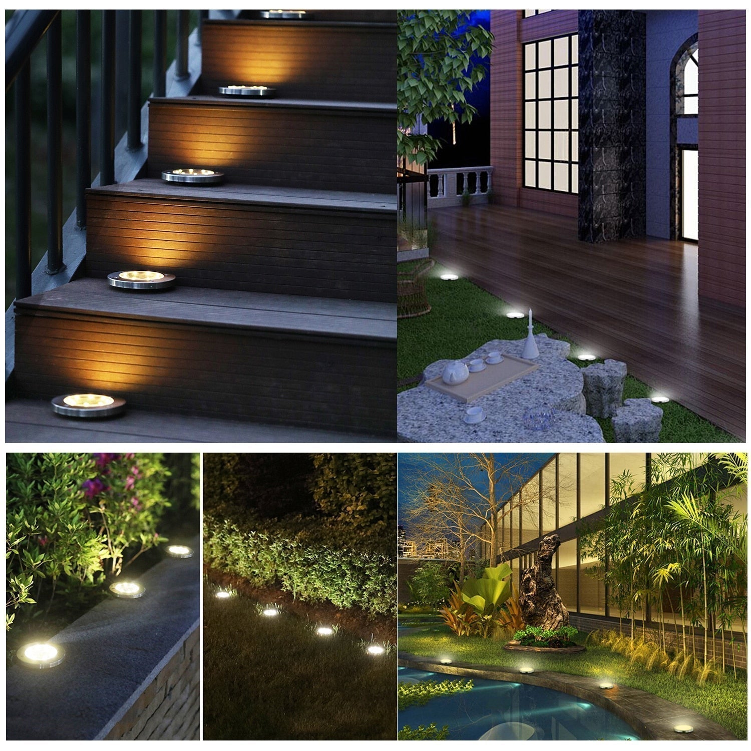 Solar Garden Light Set -- Auto On/Off