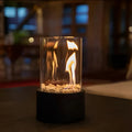 Tabletop Bio-Ethanol Fireplace — Glass Cylinder