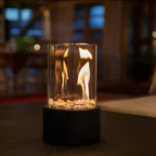 Tabletop Bio-Ethanol Fireplace — Glass Cylinder