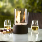Tabletop Bio-Ethanol Fireplace — Glass Cylinder