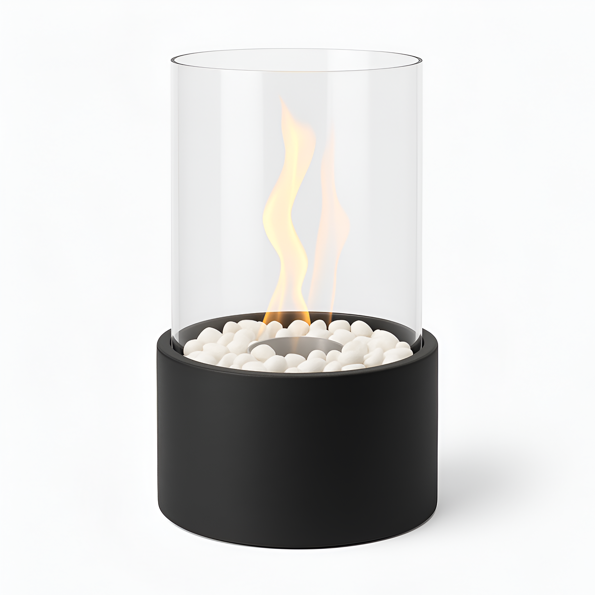 Tabletop Bio-Ethanol Fireplace — Glass Cylinder