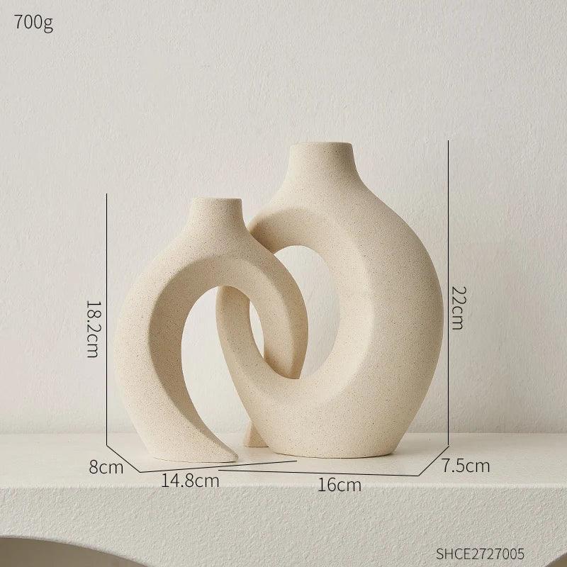 Japanische Ringvase – Japandi-Stil, 2er-Set