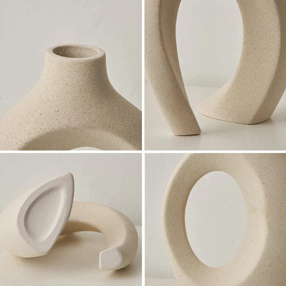 Japanische Ringvase – Japandi-Stil, 2er-Set