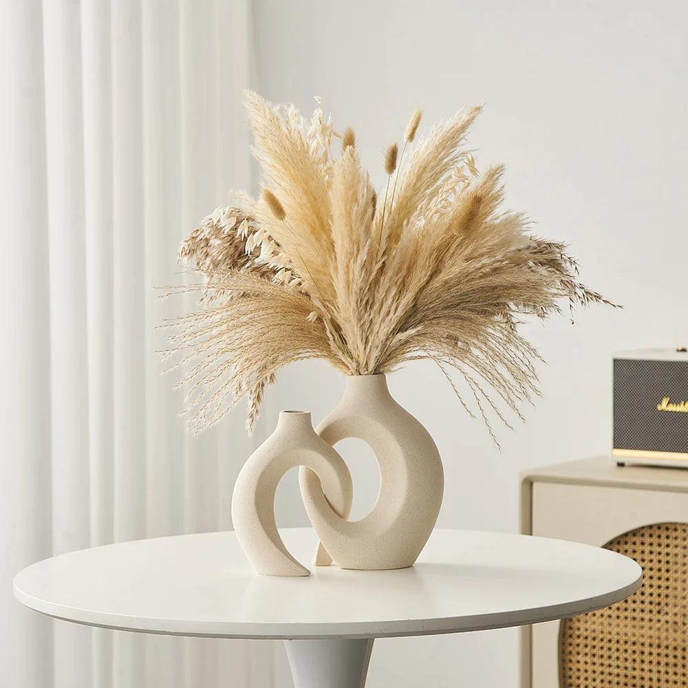 Japanische Ringvase – Japandi-Stil, 2er-Set