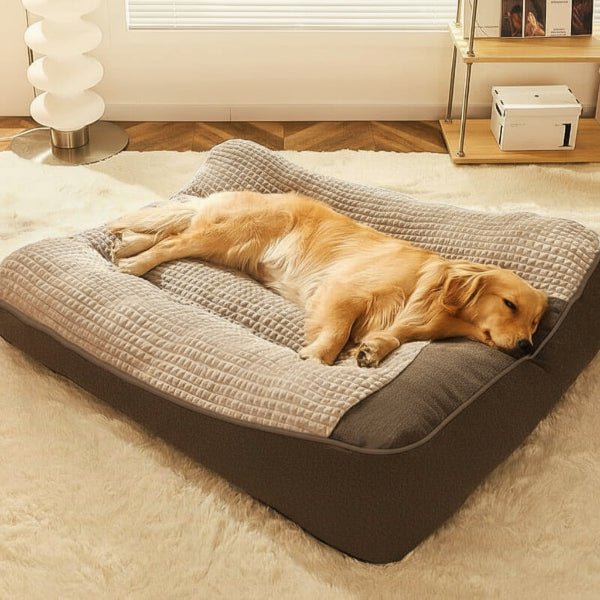 Dog Bed with Raised Headrest & Washable Cover