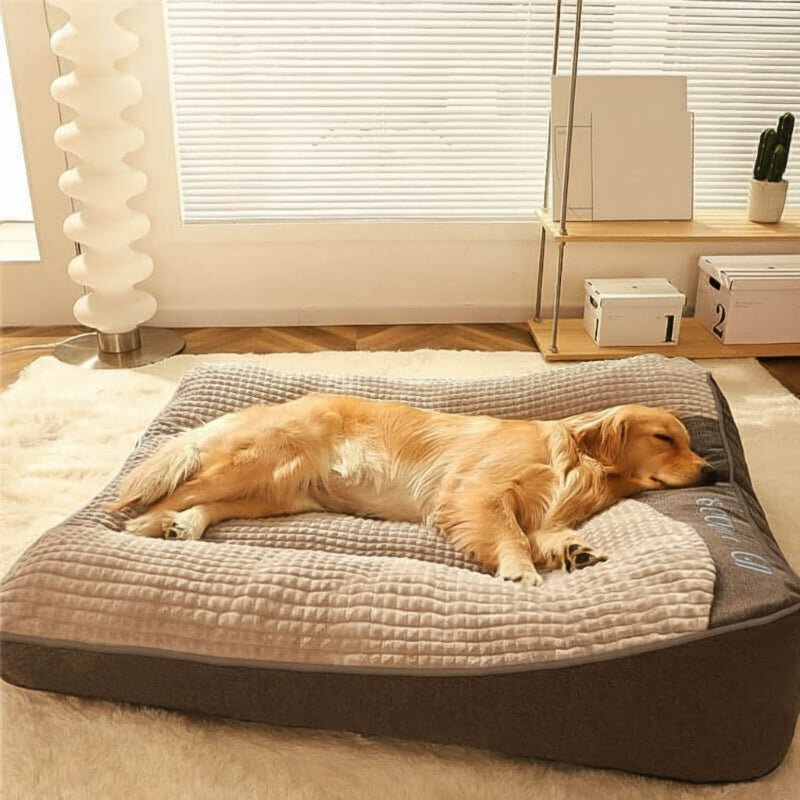 Dog Bed with Raised Headrest & Washable Cover