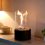 Tabletop Bio-Ethanol Fireplace — Glass Cylinder