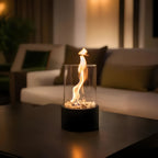 Tabletop Bio-Ethanol Fireplace — Glass Cylinder