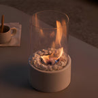 Tabletop Bio-Ethanol Fireplace — Glass Cylinder