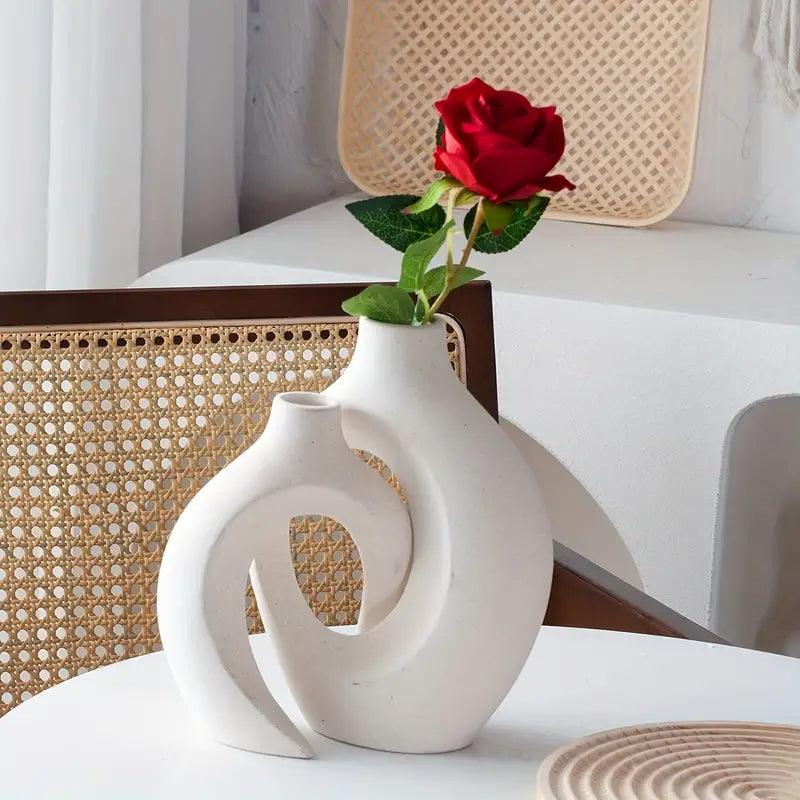 Japanische Ringvase – Japandi-Stil, 2er-Set