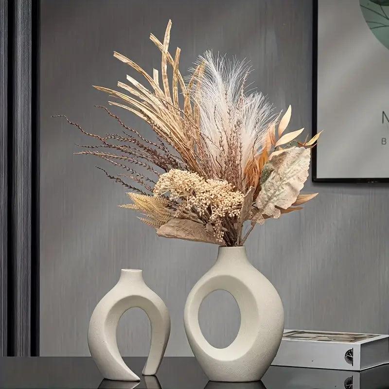 Japanische Ringvase – Japandi-Stil, 2er-Set