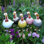 Gartendeko Keramik-Huhn – 5 Farben