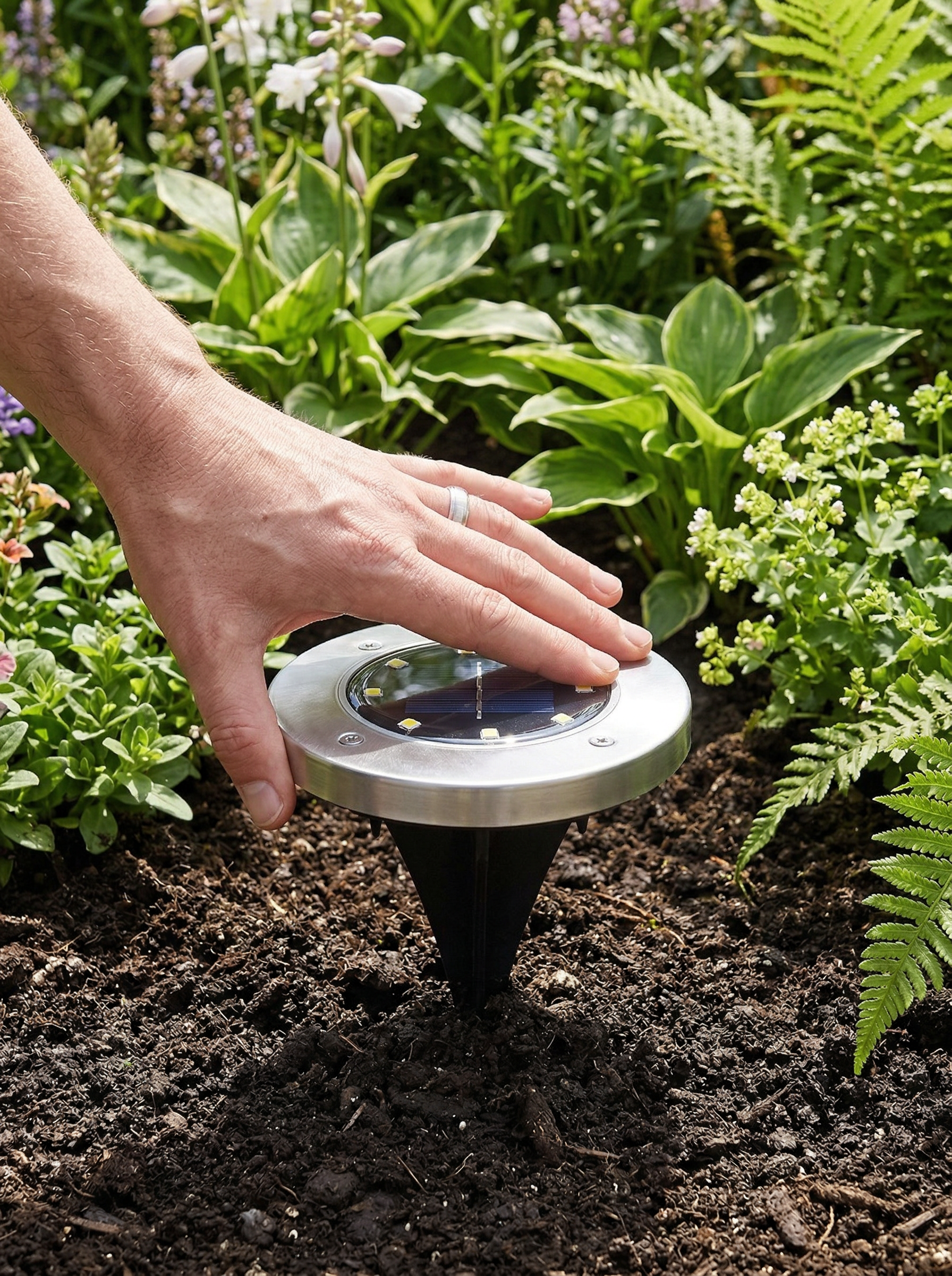 Solar Garden Light Set -- Auto On/Off