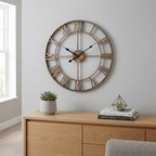 Retro Wall Clock Large — Skeleton Iron, 40cm
