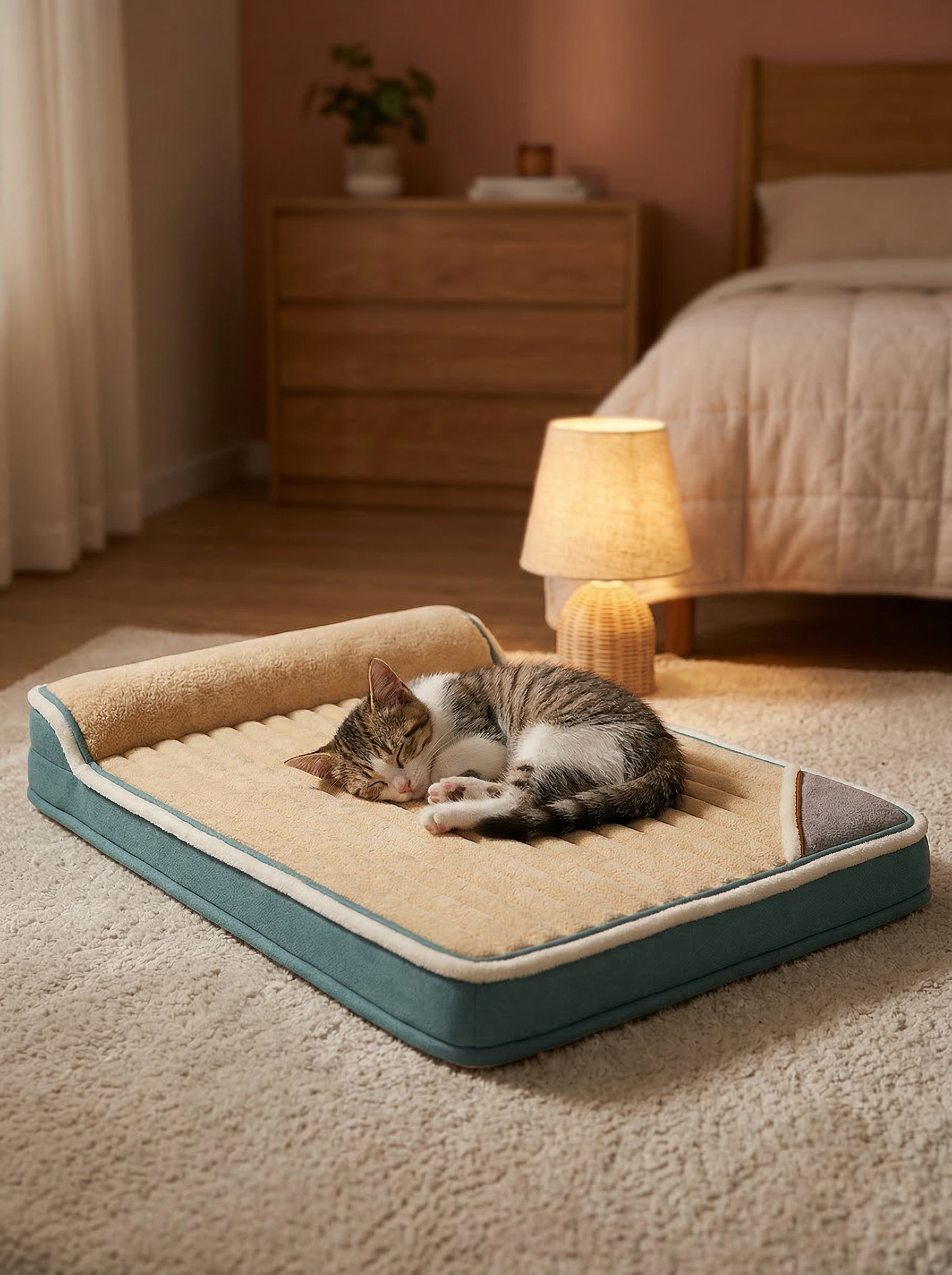 Soft Pet Bed with Pillow -- All Sizes