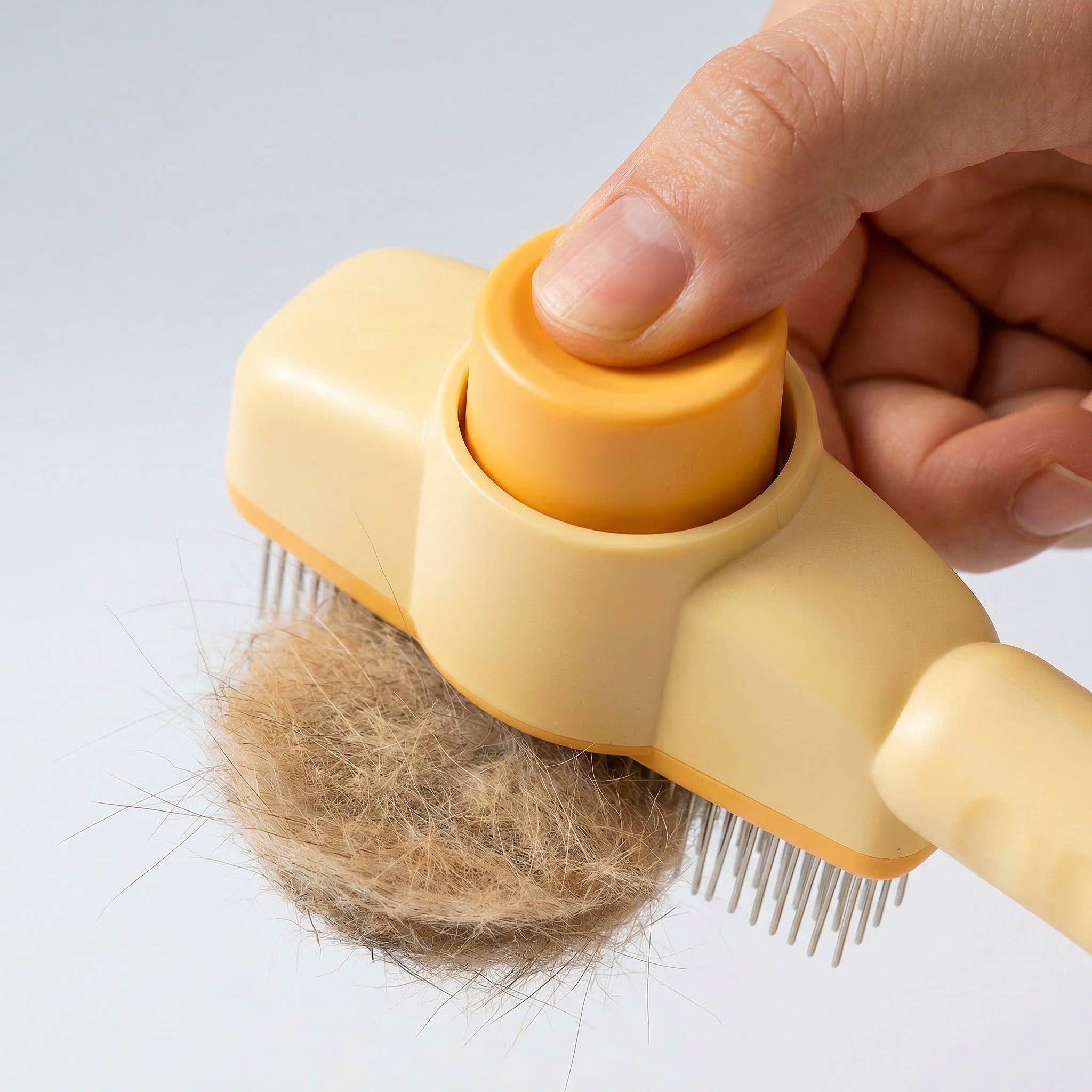 Self-Cleaning Cat Brush with One-Press Release