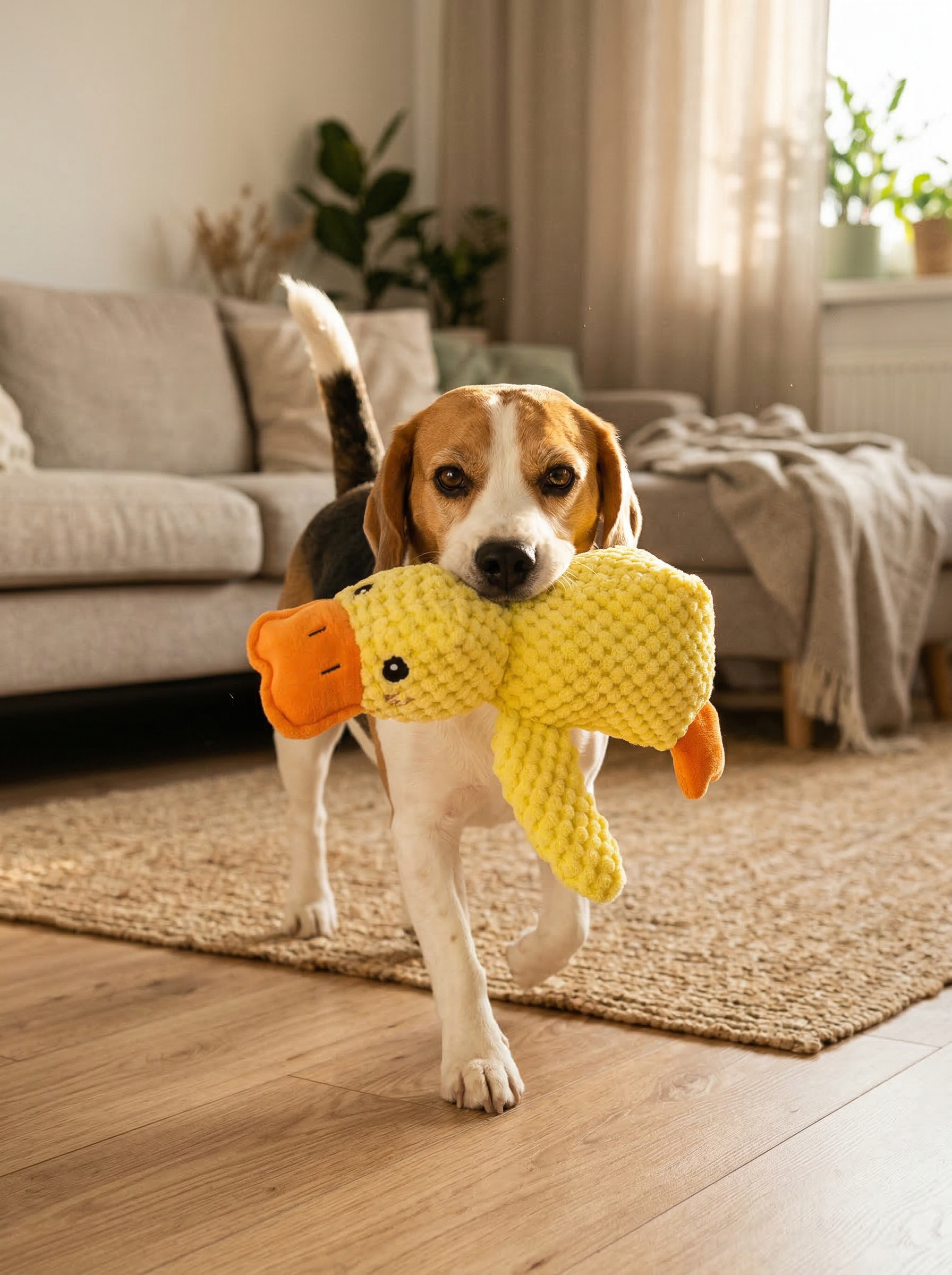 Plush Duck Dog Toy with Squeaker