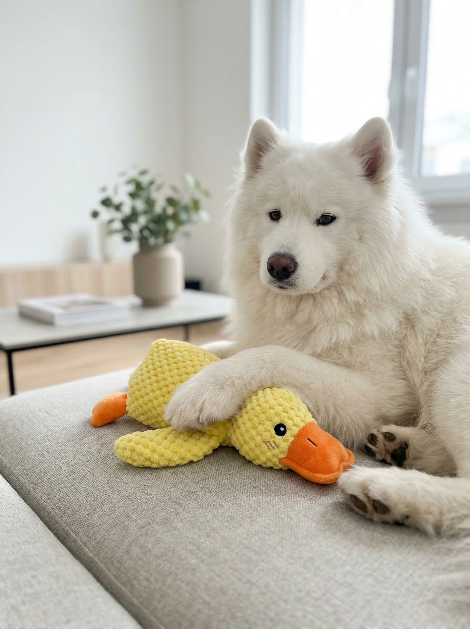 Plush Duck Dog Toy with Squeaker