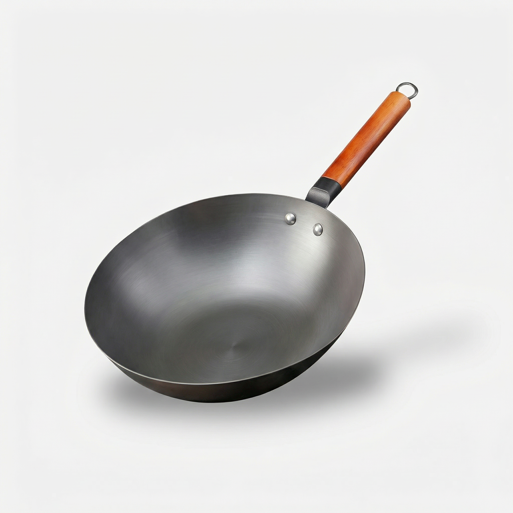 Stainless Steel Wok with Wooden Handle