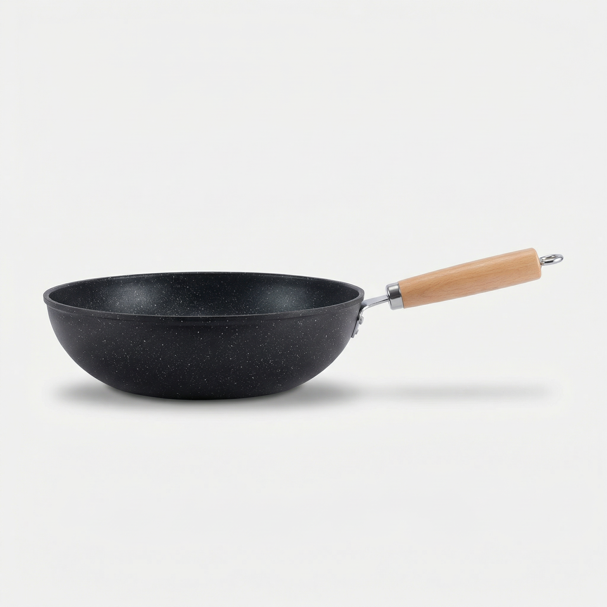 Ceramic Flat Bottom Wok with Steel Lid