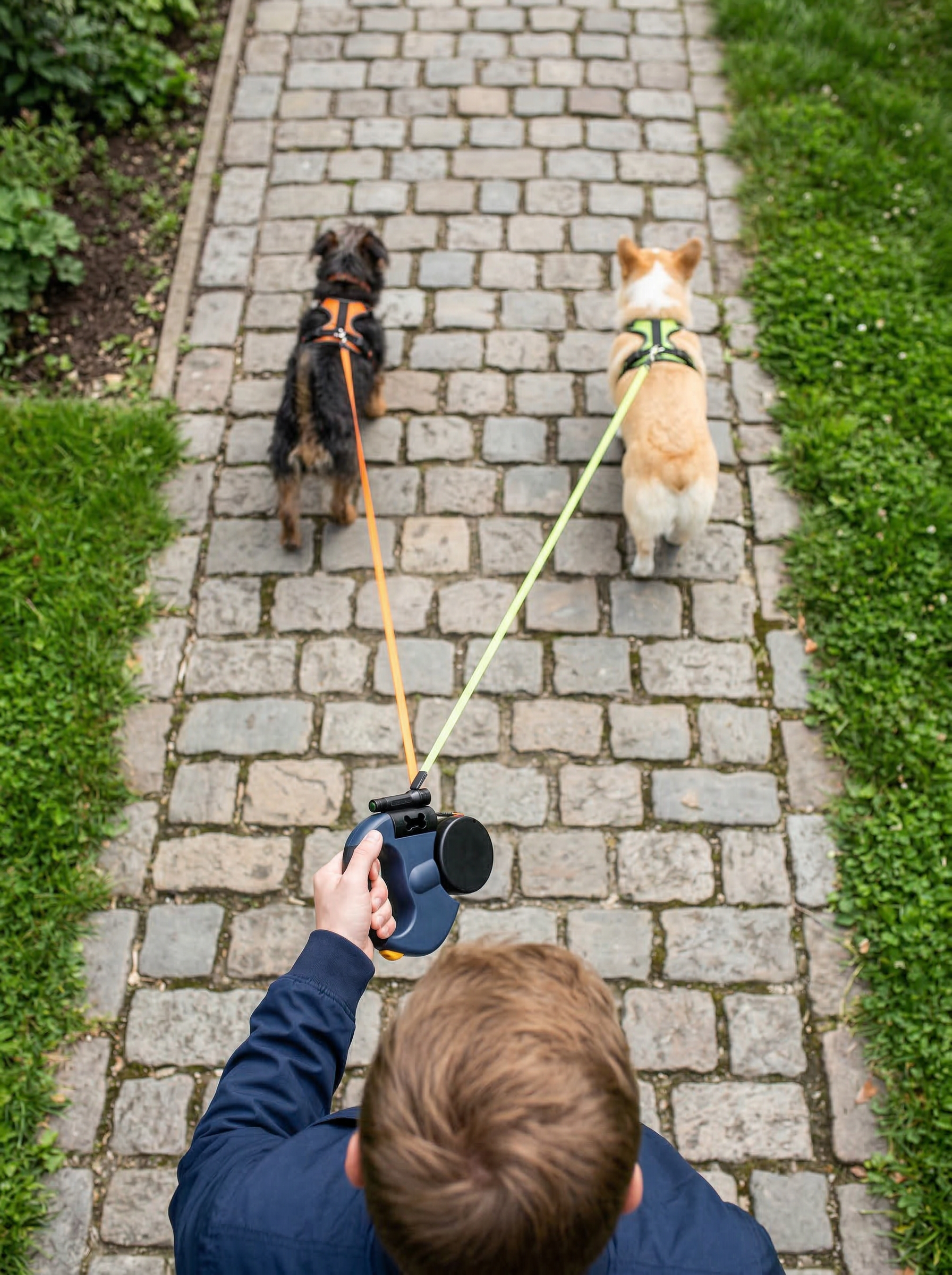 Retractable Dual Dog Leash — Walk Two Dogs
