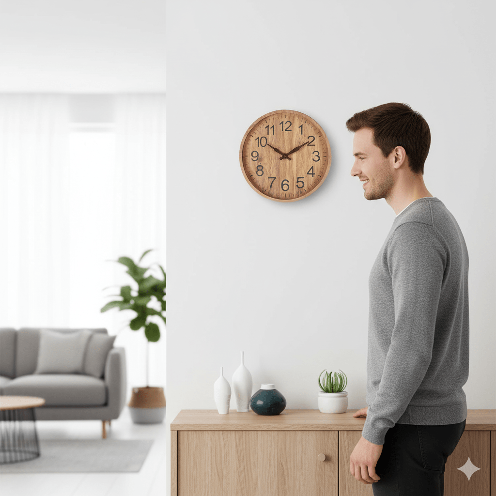 Wooden Wall Clock - Silent 30 cm
