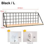 Wall-Mount Spice Rack — Wooden Shelf, Metal Frame in lifestyle setting
