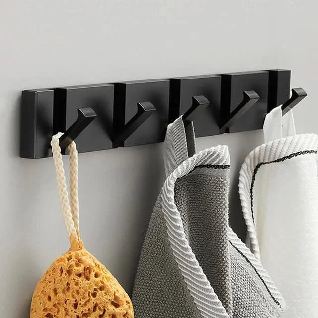 Wall Hook Rail — Black & Gold, Foldable in lifestyle setting