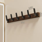 Wall Coat Rack — Walnut Wood with Black or White Hooks in lifestyle setting