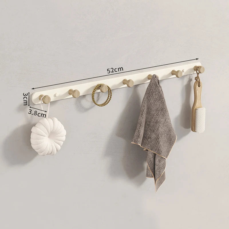 Wall Coat Rack with Wooden Hooks — 3 to 7 Hooks in lifestyle setting