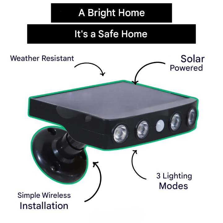 Solar Motion Sensor Light — Outdoor LED Security in lifestyle setting