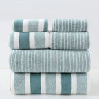 Striped Towel Set — 8-Piece Microfibre in lifestyle setting