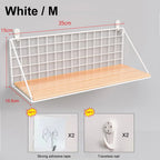 Wall-Mount Spice Rack — Wooden Shelf, Metal Frame close-up detail of feature