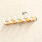 Wall Coat Rack — Walnut Wood with Black or White Hooks close-up detail of feature