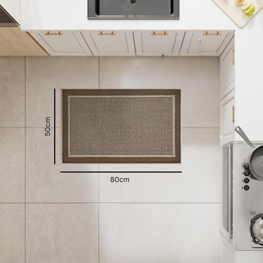 Kitchen Runner Mat — Non-Slip with Border Design close-up detail of feature