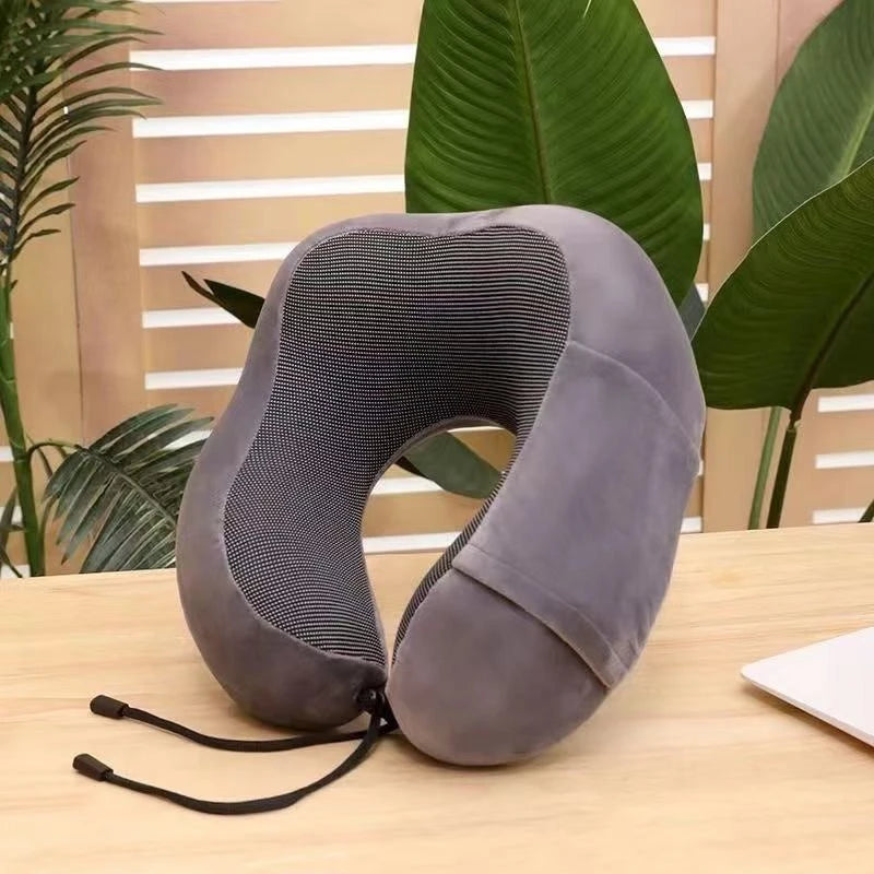 U-Shape Memory Foam Travel Neck Pillow in use at home