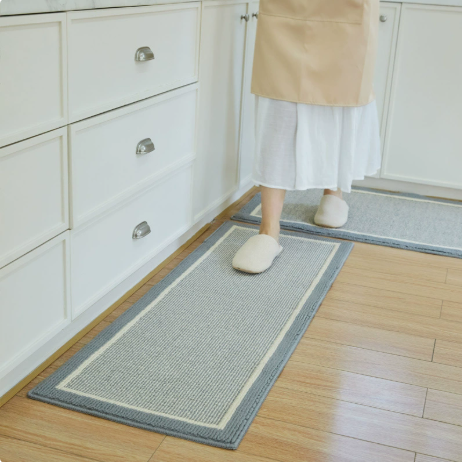 Kitchen Runner Mat — Non-Slip with Border Design in use at home