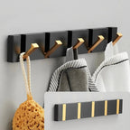 Wall Hook Rail — Black & Gold, Foldable in use at home