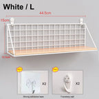 Wall-Mount Spice Rack — Wooden Shelf, Metal Frame in use at home