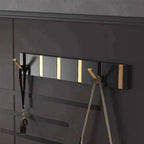 Wall Hook Rail — Black & Gold, Foldable side angle showing dimensions