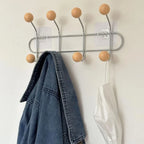 Wall Coat Rack with Ball Hooks mounted in modern interior