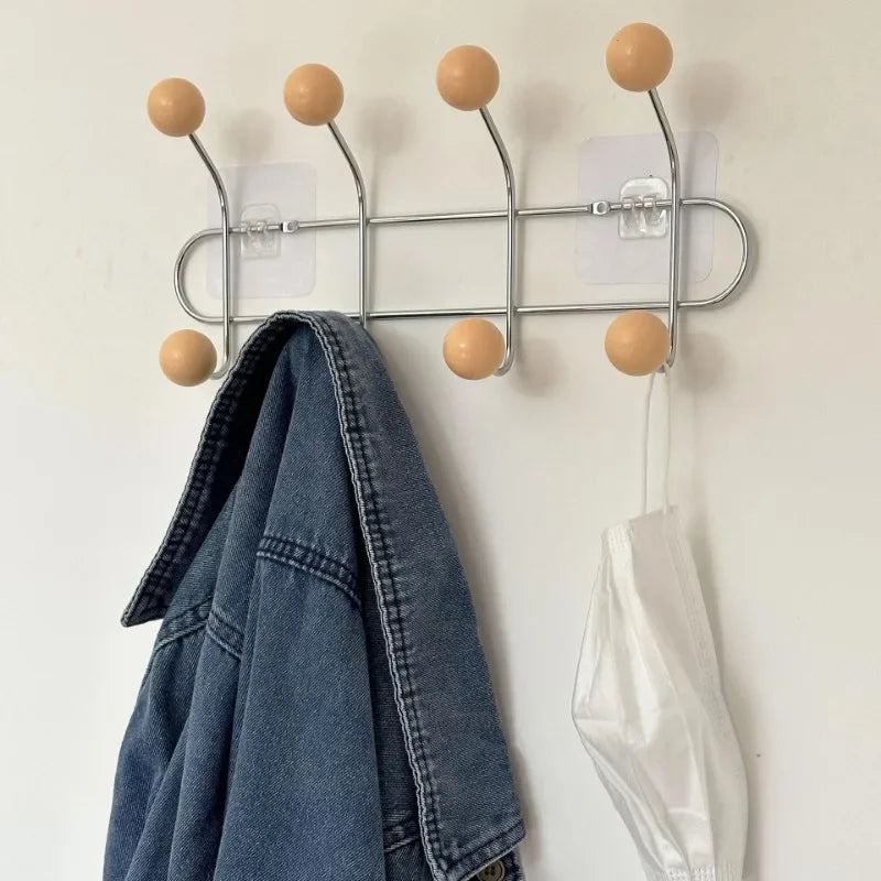 Wall Coat Rack with Ball Hooks mounted in modern interior
