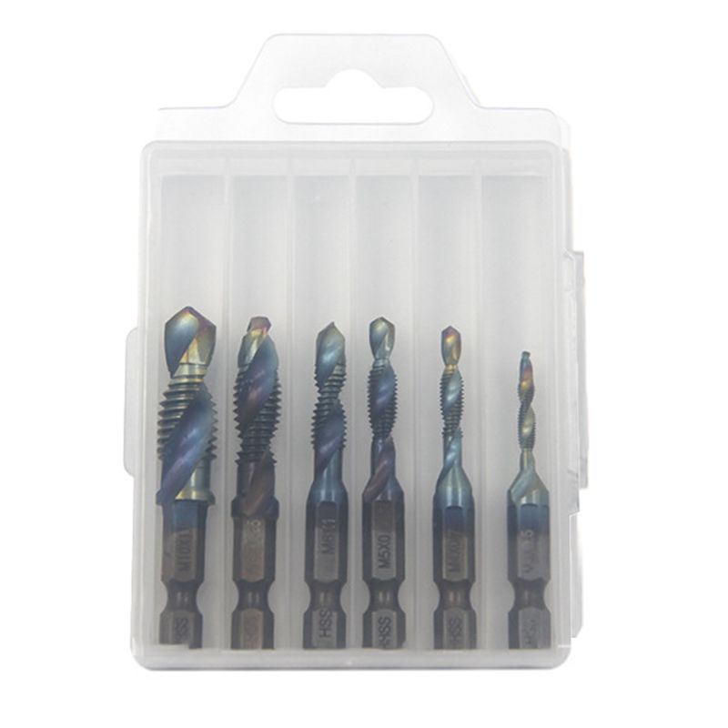 6-Piece Spiral Tap Set — HSS with Titanium Coating mounted in modern interior